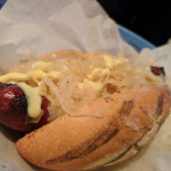Wursthaus - Wild boar bratwurst my buddy ordered - Pubs Near Me - Santa Ana, California Wursthaus - Wild boar bratwurst my buddy ordered - Pubs Near Me - Santa Ana, California