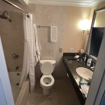 The Beverly Hilton - This was the bathroom... looks like something from a 2 star hotel - Hotels Near Me - Beverly Hills, California The Beverly Hilton - This was the bathroom... looks like something from a 2 star hotel - Hotels Near Me - Beverly Hills, California