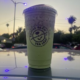 Iced Ube Coconut Cream Matcha Latte