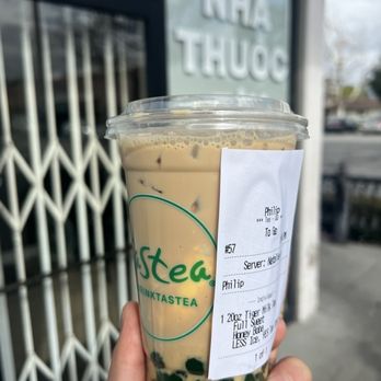 Tastea - Tiger Milk Tea w/ Boba (comes with egg pudding) - Juice Bars & Smoothies Near Me - Garden Grove, California Tastea - Tiger Milk Tea w/ Boba (comes with egg pudding) - Juice Bars & Smoothies Near Me - Garden Grove, California