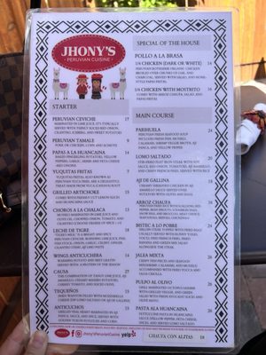 Menu photo 2 Jhony's Peruvian Cuisine Hailey, ID Menu photo 2 Jhony's Peruvian Cuisine Hailey, ID