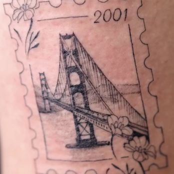 Opal Tattoo Studio - What I showed her the one I wanted. And the accuracy of the Golden Gate Bridge - Tattoo Near Me - Los Angeles, California