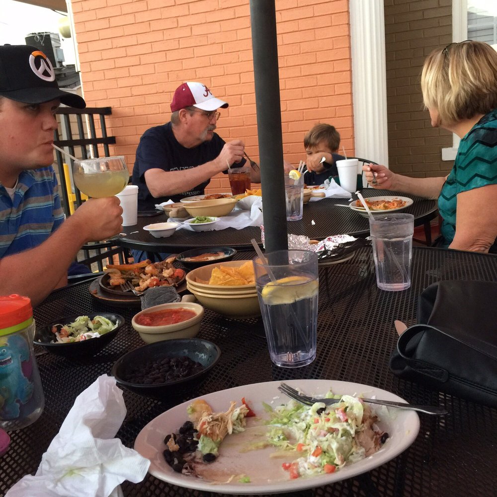 Outside on the patio at Plaza Del Sol - plate is ALMOST clean
