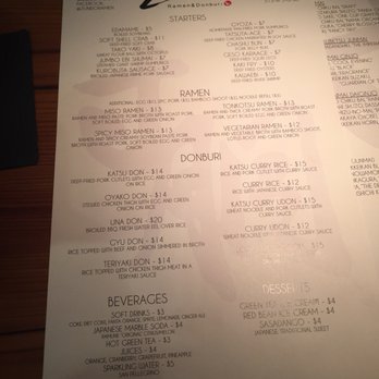 Zundo Ramen & Donburi - Food menu. Giant drinks menu card was separate. - Ramen Near Me - Cincinnati, Ohio Zundo Ramen & Donburi - Food menu. Giant drinks menu card was separate. - Ramen Near Me - Cincinnati, Ohio