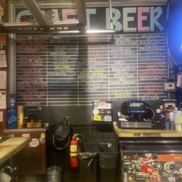 Craft beer menu