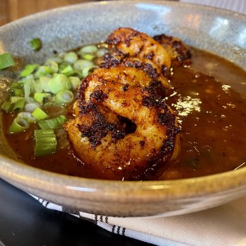Tolon - Blackened shrimp with black eyed pea gumbo - New American Near Me - Fort Wayne, Indiana Tolon - Blackened shrimp with black eyed pea gumbo - New American Near Me - Fort Wayne, Indiana