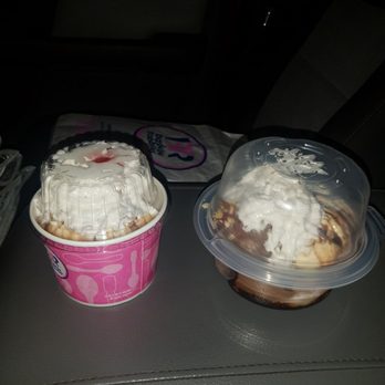 Baskin-Robbins - On the left...the little 2 SCOOP sundae On the right...the not so big brownie sundae - Ice Cream & Frozen Yogurt Near Me - Kalihi, Hawaii Baskin-Robbins - On the left...the little 2 SCOOP sundae On the right...the not so big brownie sundae - Ice Cream & Frozen Yogurt Near Me - Kalihi, Hawaii