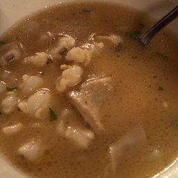 Pozole blanco after I added hot sauce and seasoning