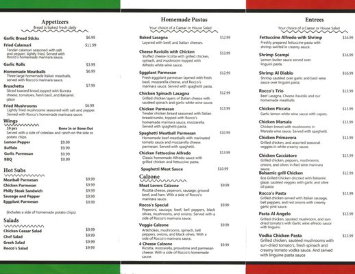 Rocco'S Italian Kitchen Menu: Delight in Authentic Flavors