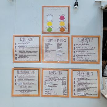 Aloha Acai - The menu of all the goodness - Acai Bowls Near Me - Kaneohe, Hawaii