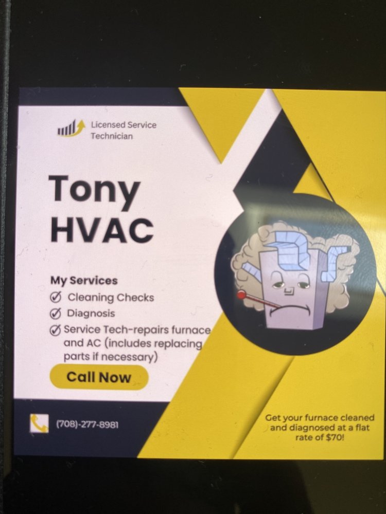 TONY HEATING N COOLING Request a Quote Orland Park, Illinois
