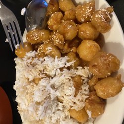 Orange chicken w/ steamed Jasmine Rice