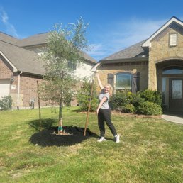 Happy customer with new tree