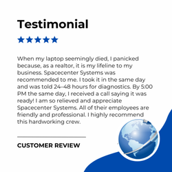 SpaceCenter Systems - Check out this review from a local realtor who had a tech emergency. We delivered same-day service and peace of mind.