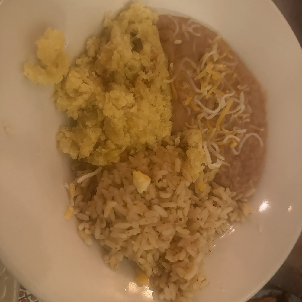 Arriba Tortilla - One more  side with the portobello fajitas... beans, rice and corn pudding - Mexican Near Me - East Aurora, New York