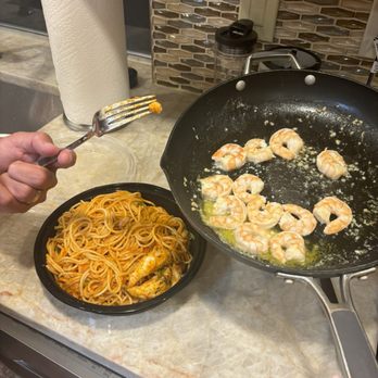 Matteo's Trattoria - This is their shrimp dish. I had to make my own shrimp at home. - Italian Near Me - Hallandale, Florida