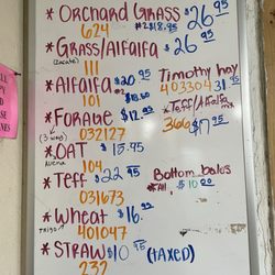 Silva's Hay & Grain - Hay Menu