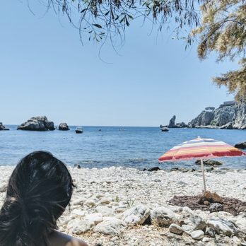 Isola Bella - found shade under a tree - Beaches Near Me - Taormina, Maine