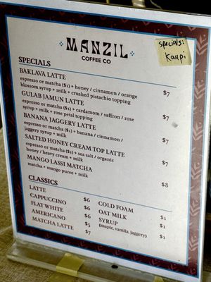 Menu photo 1 Manzil Coffee Los Angeles, CA