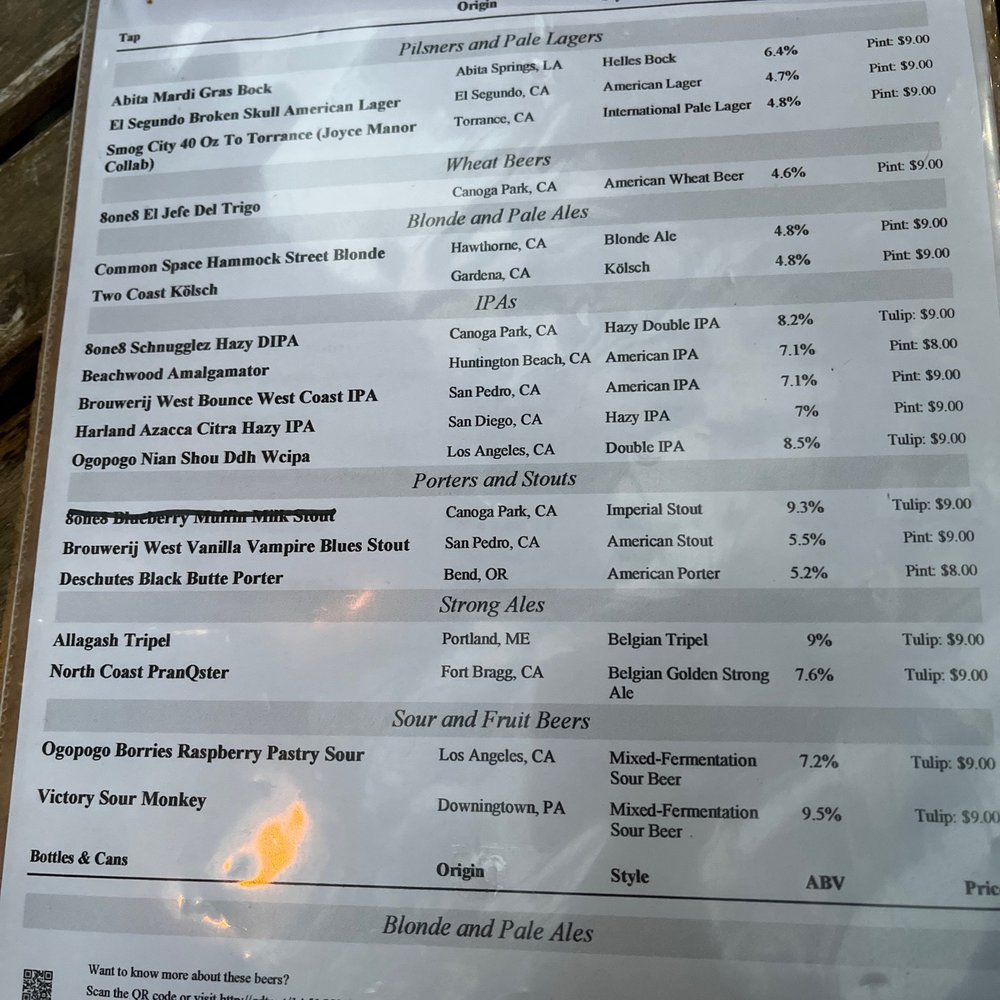 Thee Elbow Room - Beer menu - Gastropubs Near Me - Montrose, California