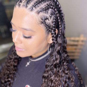 TreatedbyTrina - Half FeedIns/ Half Natural Hair + Design - Hair Stylists Near Me TreatedbyTrina - Half FeedIns/ Half Natural Hair + Design - Hair Stylists Near Me