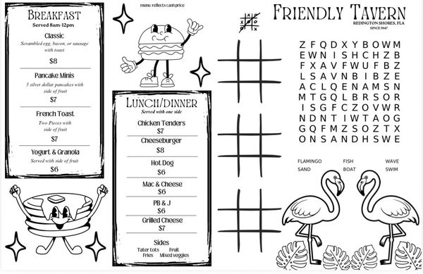 Menu photo 1 Friendly Tavern Redington Shores, FL