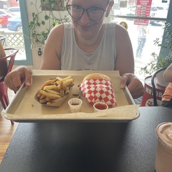 Route 66 - Small house cut fries with a single cheeseburger and chocolate shake - American Near Me - Lancaster, Pennsylvania Route 66 - Small house cut fries with a single cheeseburger and chocolate shake - American Near Me - Lancaster, Pennsylvania