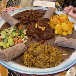 Queen of Sheba Ethiopian Cuisine - Meat combo and veggie sides