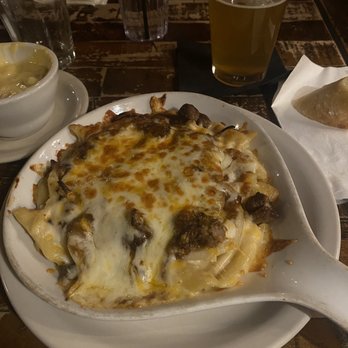 Log Cabin Restaurant - Wisconsin cheesesteak pasta - American Near Me - Howards Grove, Wisconsin Log Cabin Restaurant - Wisconsin cheesesteak pasta - American Near Me - Howards Grove, Wisconsin