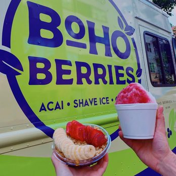 Boho Berries - a person holding a bowl of fruit - Shaved Ice Near Me