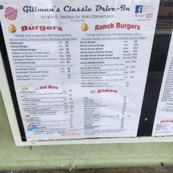 Gillman's Classic Drive In - Food menu
