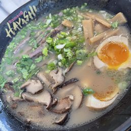 Custom Ramen - Shoyu broth, thick noodle, grilled steak, shiitake mushroom, marinated bamboo, soft boiled egg, cilantro and serranos :) Custom Ramen - Shoyu broth, thick noodle, grilled steak, shiitake mushroom, marinated bamboo, soft boiled egg, cilantro and serranos :)