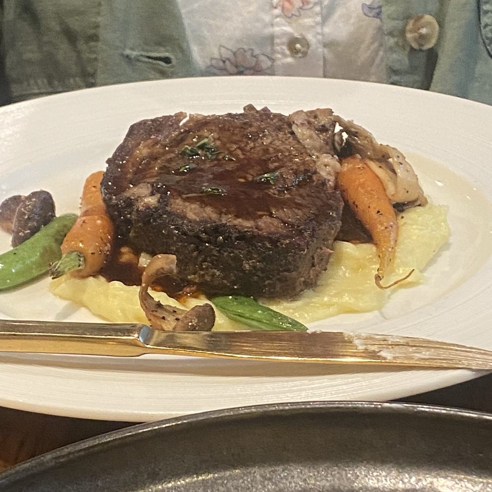 Barley and Boar - The Beef, smoked brisket with whipped potatoes, night cap mushrooms, Baustista peas & carrots - Pubs Near Me - Atascadero, California Barley and Boar - The Beef, smoked brisket with whipped potatoes, night cap mushrooms, Baustista peas & carrots - Pubs Near Me - Atascadero, California
