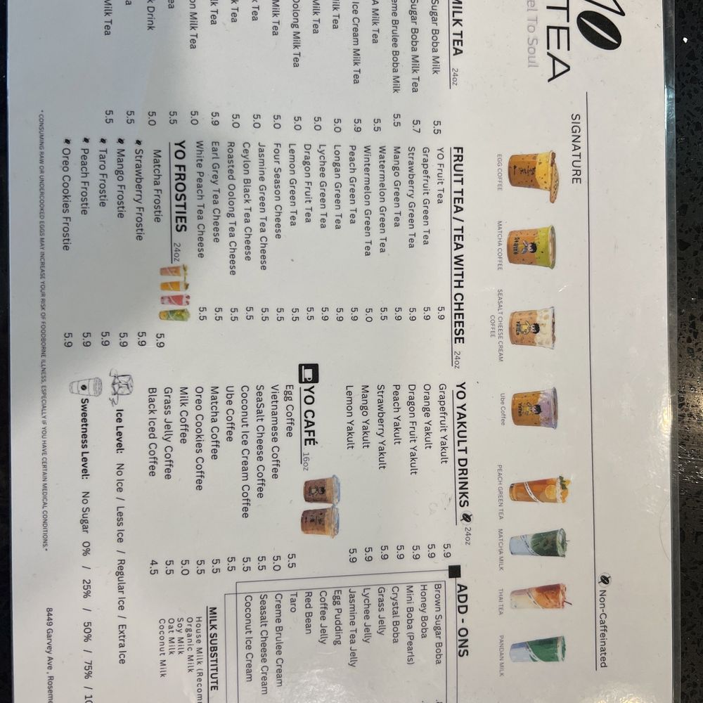 YOTEA - Menu - Bubble Tea Near Me - Rosemead, California YOTEA - Menu - Bubble Tea Near Me - Rosemead, California