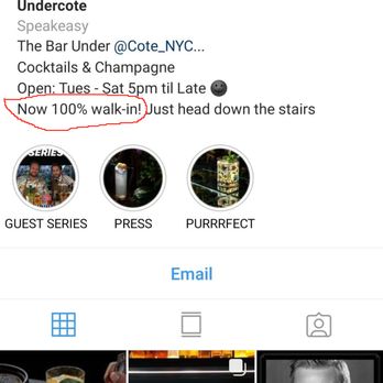 Undercote - 100% walk-in for selected customers. Otherwise just head home - Speakeasies Near Me - New York, New York