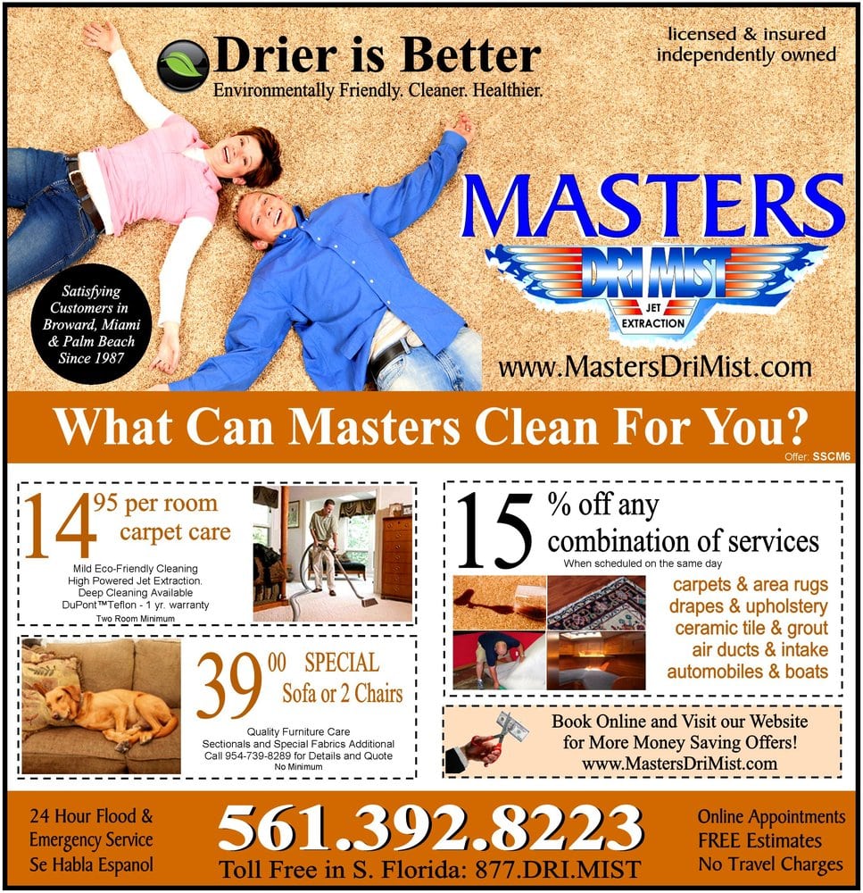 MASTERS DRIMIST CARPET & UPHOLSTERY CLEANER 10 Photos Boca Raton