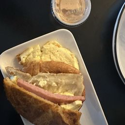 Croissant egg and ham