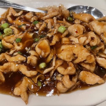 Hunan Chinese Restaurant - Close up picture of gluten free General Tso's chicken swimming in sauce, not fried. No passion in the ingredients, for $17.48! - Chinese Near Me - Fort Collins, Colorado Hunan Chinese Restaurant - Close up picture of gluten free General Tso's chicken swimming in sauce, not fried. No passion in the ingredients, for $17.48! - Chinese Near Me - Fort Collins, Colorado