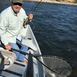 Angler’s West Fly Fishing Outfitters - Jeff's Fish of the day: a fatty 16" brown trout - and as he pulled it in, a bald eagle took off right behind us and flew down river.