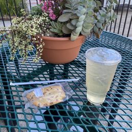 Coconut tea and scone. Coconut tea and scone.