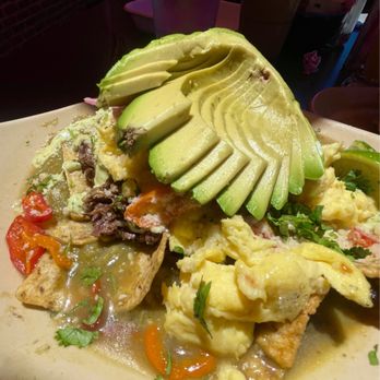 Snooze, an A.M. Eatery - Chilaquiles with barbacoa - Breakfast & Brunch Near Me - Orange, California