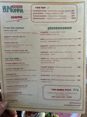 Menu photo 1 De La Nonna Los Angeles, CA