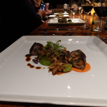 Different Pointe of View - Wild boar with spinach polenta cake and a smoked tomato sauce - New American Near Me - Phoenix, Arizona