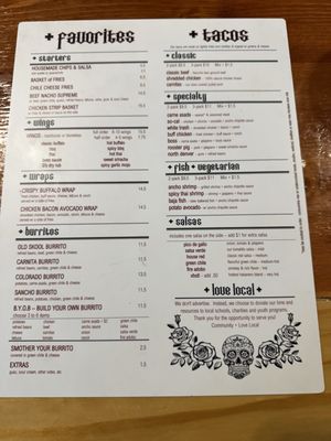Menu photo 1 G’s Tacos Commerce City, CO
