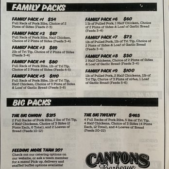 Canyons Barbeque - Menu - Barbeque Near Me - Castro Valley, California Canyons Barbeque - Menu - Barbeque Near Me - Castro Valley, California