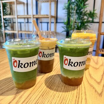 OKOME すし - Mango Matcha, Crème Brûlée Latte, Peach Matcha, Fresh Mango Slush - Coffee & Tea Near Me - Fresno, California