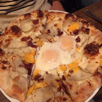 Back Bay Social - My boyfriend asked for eggs on he potato pizza because he loves breakfast pizza! - New American Near Me - Boston, Massachusetts