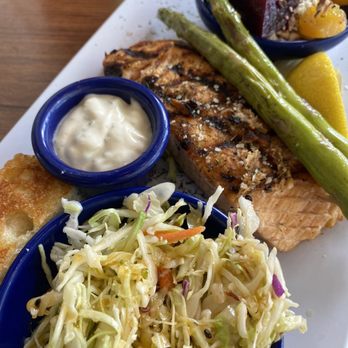 Joe's Farm Grill - Grilled Salmon Platter with Asian Slaw and Beet Salad - American Near Me - Gilbert, Arizona