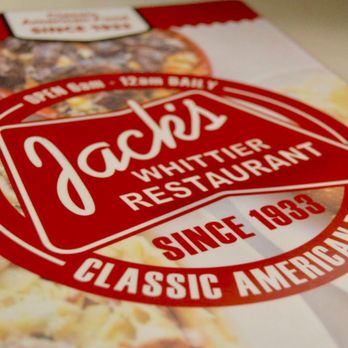 Jack's Whittier Restaurant - Jack's menu cover - Breakfast & Brunch Near Me - Whittier, California