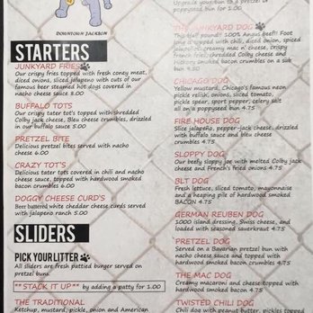 The Junkyard Dog - Menu - Hot Dogs Near Me - Jackson, Michigan